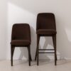 Grain and Frame - Dark Solid Oak Dining Chair 03 and Bar Stool 03 with Chocolate Velvet