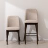 Grain and Frame - Dark Solid Oak Dining Chair 03 and Bar Stool 03 with Oatmeal Linen