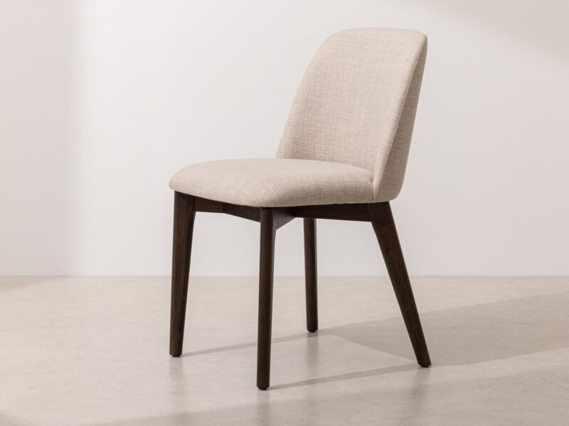 Grain and Frame   Dark Solid Oak Dining Chair 03 with Oatmeal Linen 1