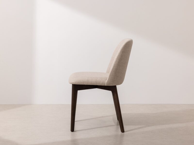Grain and Frame   Dark Solid Oak Dining Chair 03 with Oatmeal Linen 2