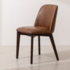 Grain and Frame   Dark Solid Oak Dining Chair 03 with Tan Vegan Leather 1