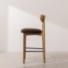 Grain and Frame   Light Solid Oak Bar Stool 02 with Chocolate Velvet 2