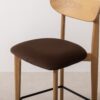 Grain and Frame   Light Solid Oak Bar Stool 02 with Chocolate Velvet 5