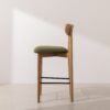 Grain and Frame   Light Solid Oak Bar Stool 02 with Green Velvet 2