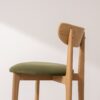 Grain and Frame   Light Solid Oak Bar Stool 02 with Green Velvet 4