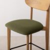 Grain and Frame   Light Solid Oak Bar Stool 02 with Green Velvet 5