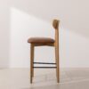 Grain and Frame   Light Solid Oak Bar Stool 02 with Tan Vegan Leather 2