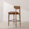 Grain and Frame   Light Solid Oak Bar Stool 02 with Tan Vegan Leather 3