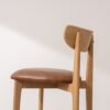Grain and Frame   Light Solid Oak Bar Stool 02 with Tan Vegan Leather 4