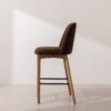 Grain and Frame   Light Solid Oak Bar Stool 03 with Chocolate Velvet 2