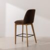 Grain and Frame   Light Solid Oak Bar Stool 03 with Chocolate Velvet 3