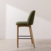 Grain and Frame   Light Solid Oak Bar Stool 03 with Green Velvet 2