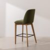 Grain and Frame   Light Solid Oak Bar Stool 03 with Green Velvet 3