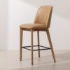 Grain and Frame   Light Solid Oak Bar Stool 03 with Light Vegan Leather 1