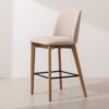 Grain and Frame   Light Solid Oak Bar Stool 03 with Oatmeal Linen 1