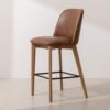 Grain and Frame   Light Solid Oak Bar Stool 03 with Tan Vegan Leather 1