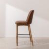 Grain and Frame   Light Solid Oak Bar Stool 03 with Tan Vegan Leather 2