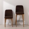 Grain and Frame - Light Solid Oak Dining Chair 03 and Bar Stool 03 with Chocolate Velvet