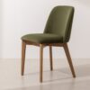 Grain and Frame   Light Solid Oak Dining Chair 03 with Green Velvet 1