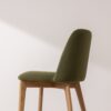 Grain and Frame   Light Solid Oak Dining Chair 03 with Green Velvet 4