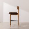 Grain and Frame   Natural Solid Oak Bar Stool 02 with Chocolate Velvet 2