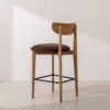 Grain and Frame   Natural Solid Oak Bar Stool 02 with Chocolate Velvet 3