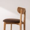 Grain and Frame   Natural Solid Oak Bar Stool 02 with Chocolate Velvet 4