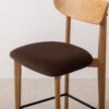 Grain and Frame   Natural Solid Oak Bar Stool 02 with Chocolate Velvet 5