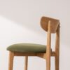 Grain and Frame   Natural Solid Oak Bar Stool 02 with Green Velvet 4