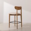 Grain and Frame   Natural Solid Oak Bar Stool 02 with Oatmeal Linen 3