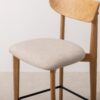 Grain and Frame   Natural Solid Oak Bar Stool 02 with Oatmeal Linen 5