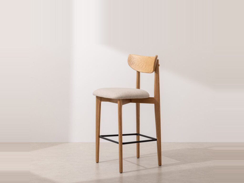 Solid oak bar stool