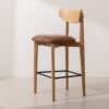 Grain and Frame   Natural Solid Oak Bar Stool 02 with Tan Vegan Leather 1