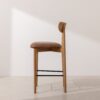 Grain and Frame   Natural Solid Oak Bar Stool 02 with Tan Vegan Leather 2
