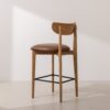 Grain and Frame   Natural Solid Oak Bar Stool 02 with Tan Vegan Leather 3