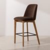 Grain and Frame   Natural Solid Oak Bar Stool 03 with Chocolate Velvet 1