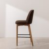 Grain and Frame   Natural Solid Oak Bar Stool 03 with Chocolate Velvet 2