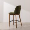 Grain and Frame   Natural Solid Oak Bar Stool 03 with Green Velvet 3