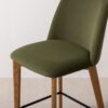 Grain and Frame   Natural Solid Oak Bar Stool 03 with Green Velvet 5