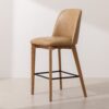 Grain and Frame   Natural Solid Oak Bar Stool 03 with Light Vegan Leather 1