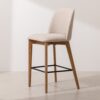Grain and Frame   Natural Solid Oak Bar Stool 03 with Oatmeal Linen 1