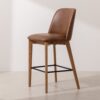 Grain and Frame   Natural Solid Oak Bar Stool 03 with Tan Vegan Leather 1