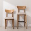 Grain and Frame - Natural Solid Oak Dining Chair 02 and Bar Stool 02 with Oatmeal Linen