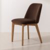 Grain and Frame   Natural Solid Oak Dining Chair 03 with Chocolate Velvet 1