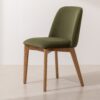 Grain and Frame   Natural Solid Oak Dining Chair 03 with Green Velvet 1