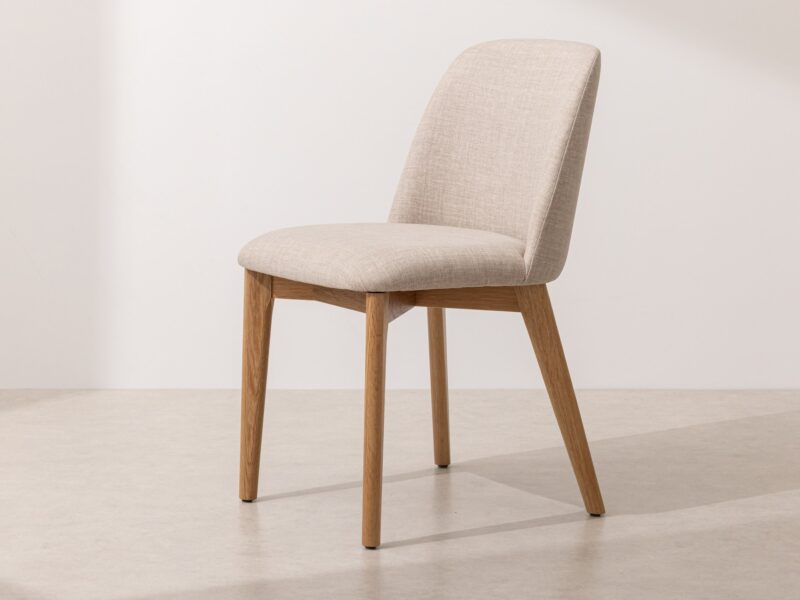 Grain and Frame   Natural Solid Oak Dining Chair 03 with Oatmeal Linen 1
