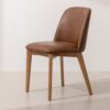 Grain and Frame   Natural Solid Oak Dining Chair 03 with Tan Vegan Leather 1
