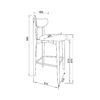 Grain and Frame - Solid Oak Bar Stool 02 dimensions