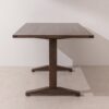Dark solid oak Dining Table 02, end view of the pedestal base