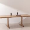 Light solid oak Dining Table 02, extended with two leaves